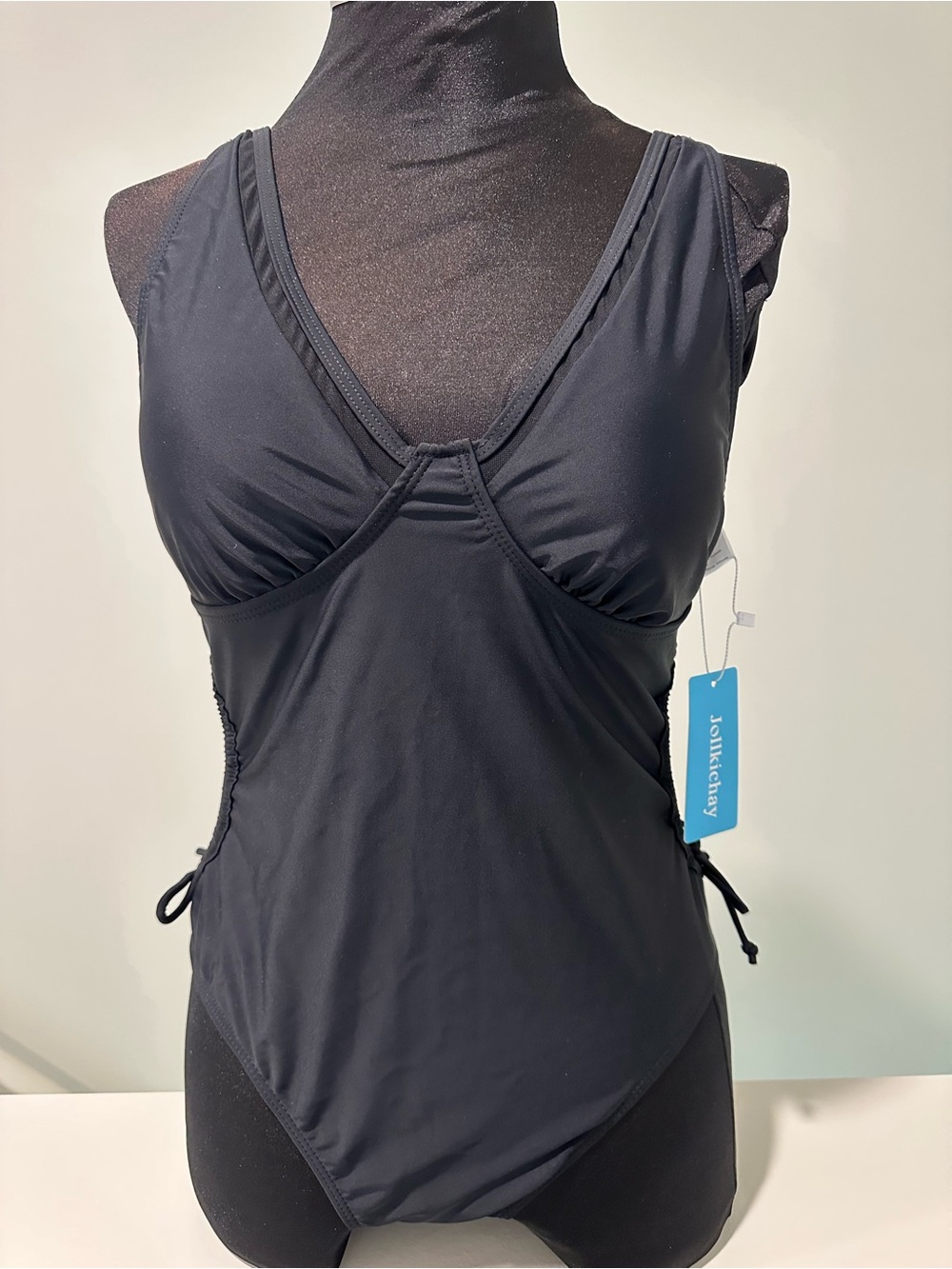 black Women Swim One-Piece Swimsuit - soft support tank style